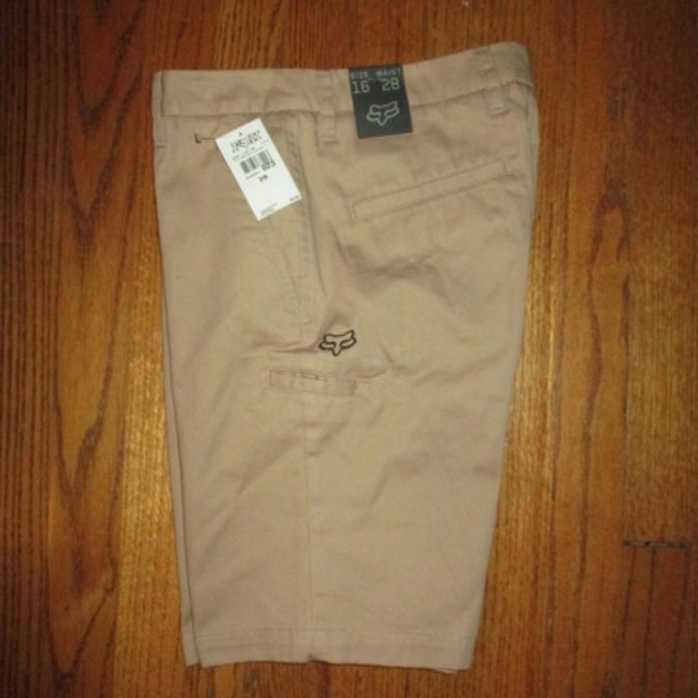 FOX RACING Essex Khaki Shorts Youth 28 NWT